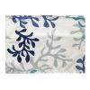 Set de table Corail bleu coton enduit ourlé