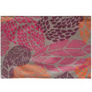 Set de table Feuilles prune orange coton enduit ourlé 45x35 - Fleur de Soleil