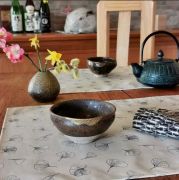 Set de table Ginkgo sable coton enduit ourlé 45x35 - Fleur de Soleil