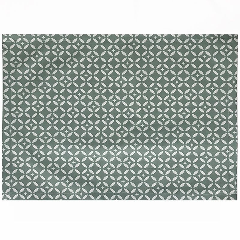 Set de table Mosaïque verte coton enduit ourlé 45x35 - Fleur de Soleil