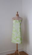 Tablier de cuisine Hortensia vert coton enduit 80x80 - Fleur de Soleil