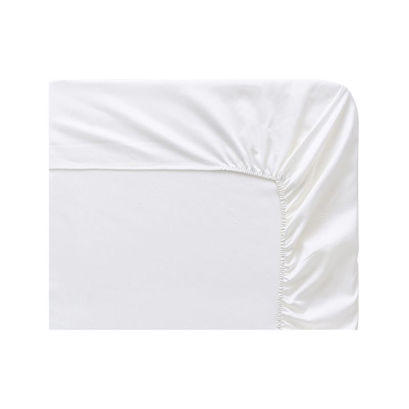 Drap housse uni Triumph Panna cotta satin de coton 160x200 - Essix Home Collection