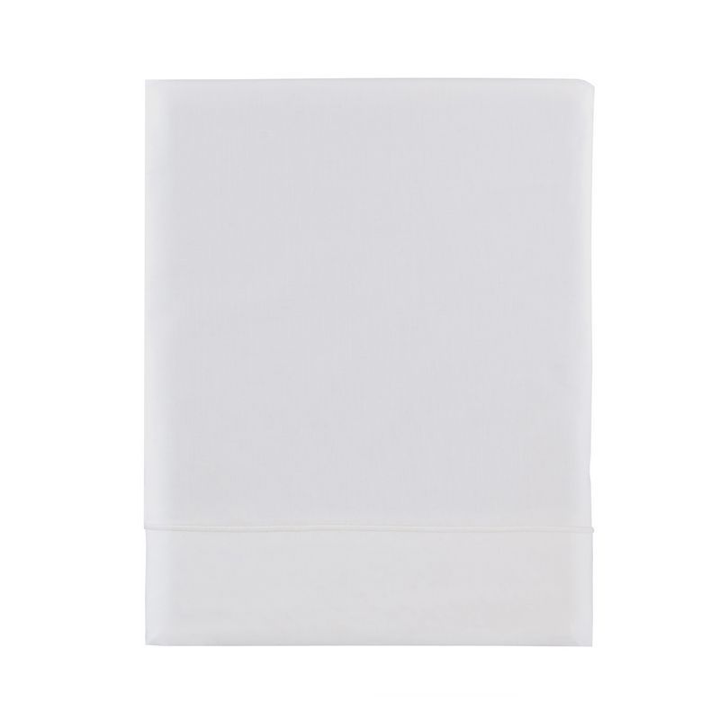 Drap plat uni Triumph Blanc satin de coton 180x290 - Essix Home Collection