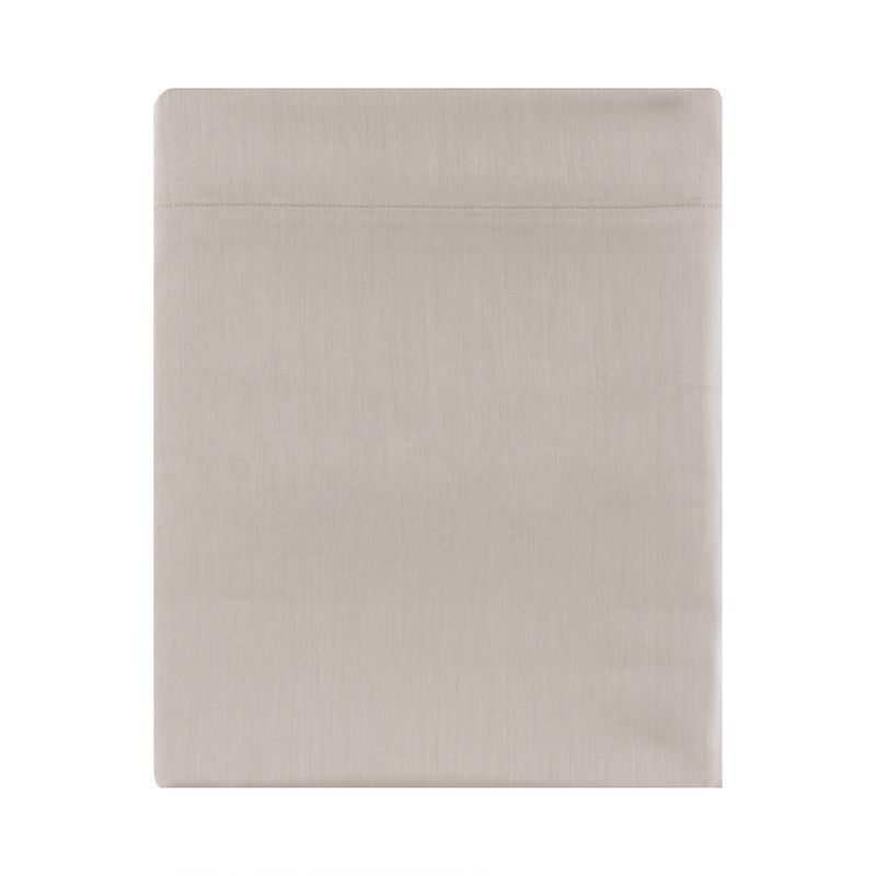 Drap plat uni Triumph Cendre satin de coton 240x300 - Essix Home Collection