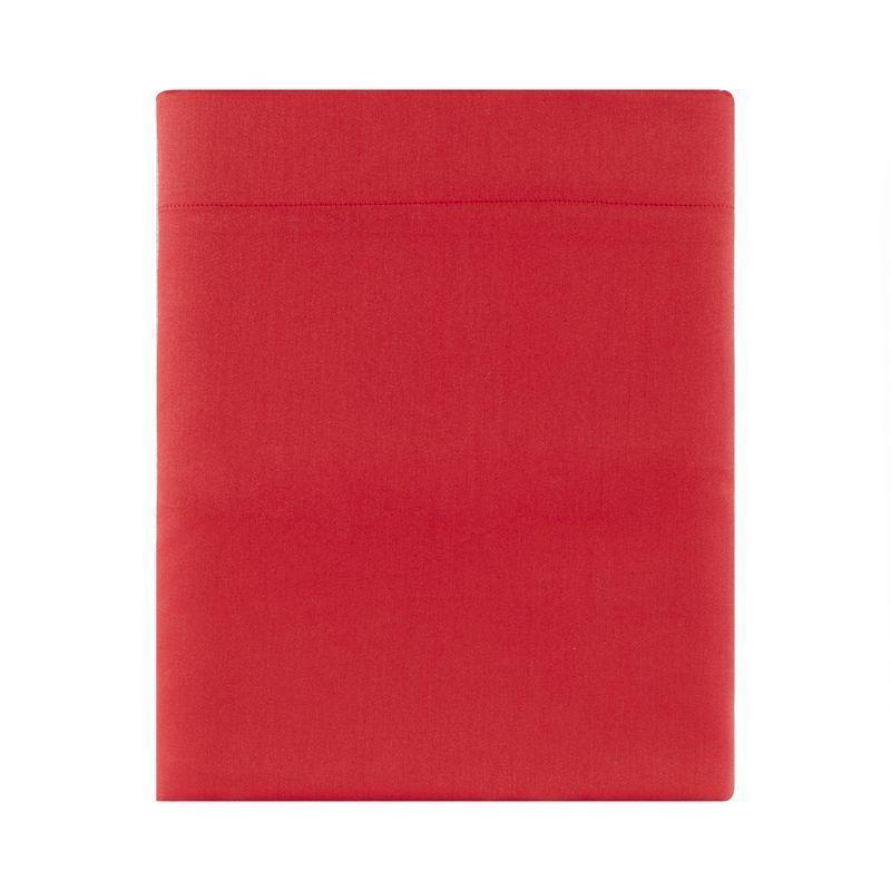 Drap plat uni Triumph Cerise satin de coton 270x300 - Essix Home Collection