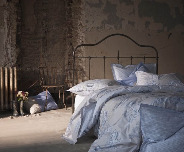 Housse de couette Eternité bleu percale 140x200 - Essix Home Collection