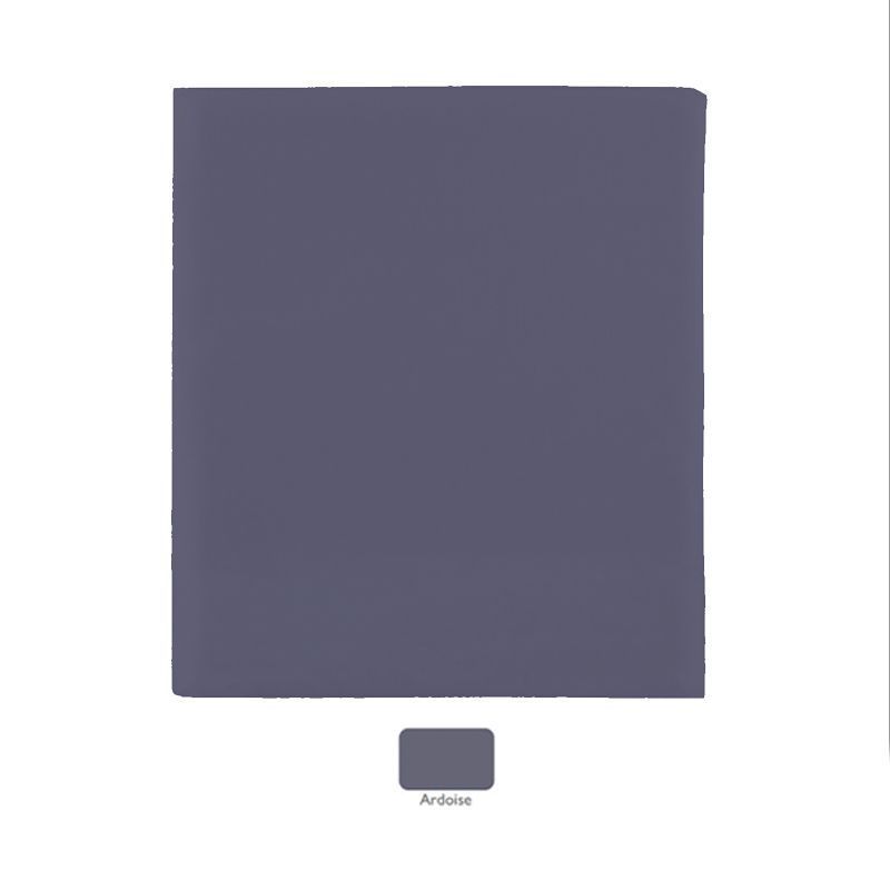 Housse de couette uni Royal Line Ardoise percale 240x220 - Essix Home Collection