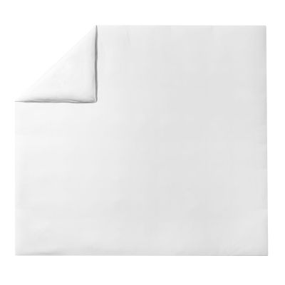 Housse de couette uni Soft Line blanc coton lavé 260x240 - Essix Home Collection