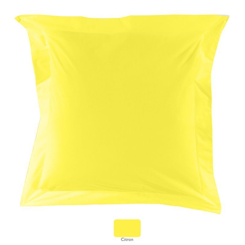 Taie d'oreiller uni Royal Line Citron percale 65x65 - Essix Home Collection