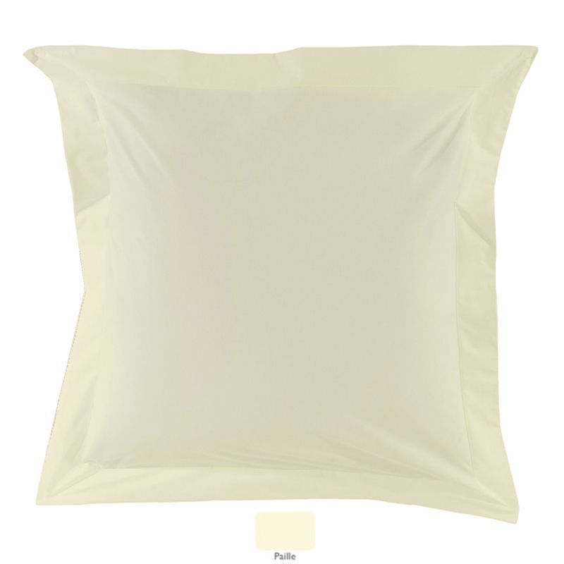 Taie d'oreiller uni Royal Line Paille percale 65x65 - Essix Home Collection