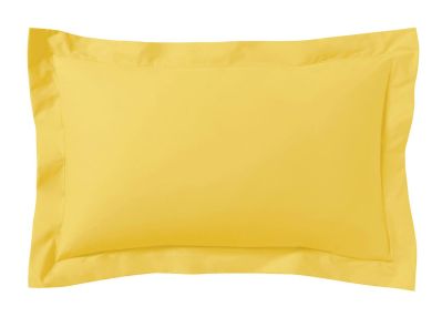 Taie d'oreiller uni Royal Line jaune Jonquille percale 50x70 - Essix Home Collection