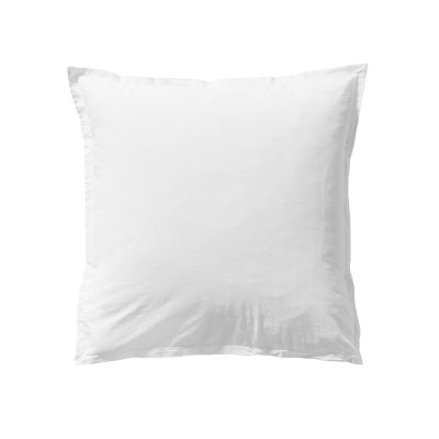 Taie d'oreiller uni Soft Line blanc coton lavé 50x70 - Essix Home Collection