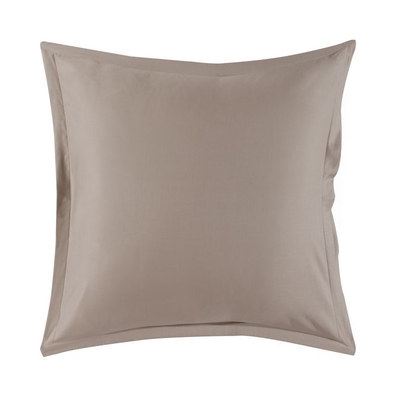 Taie d'oreiller uni Triumph Cendre satin de coton 65x65 - Essix Home Collection