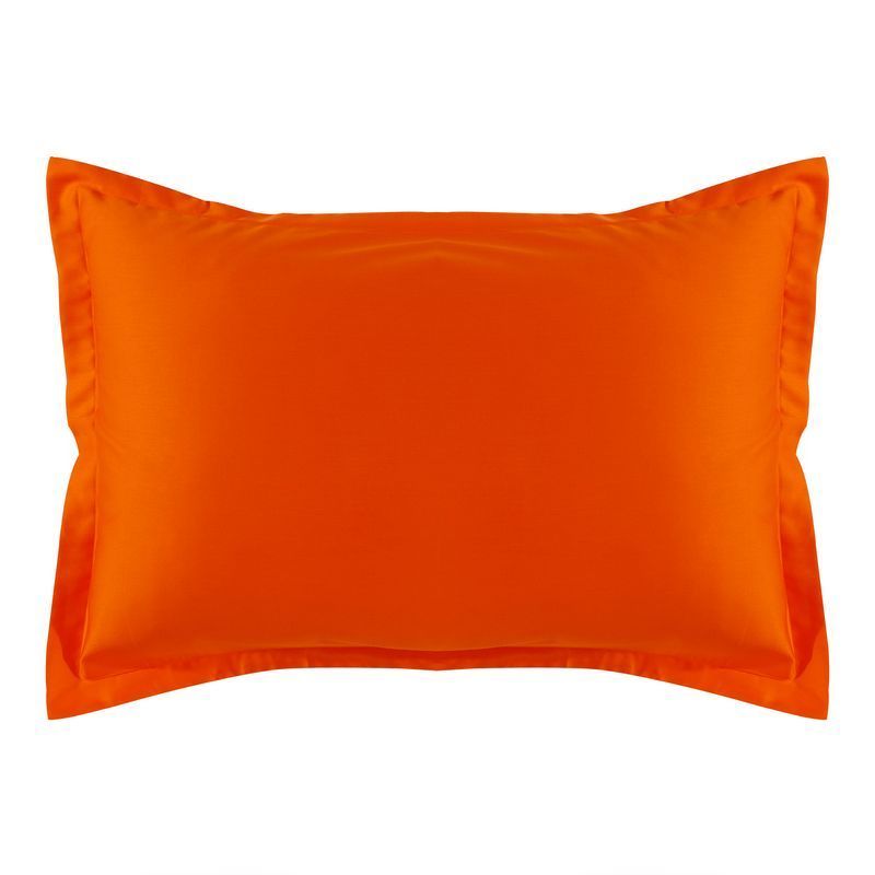 Taie d'oreiller uni Triumph Mandarine satin de coton 50x70 - Essix Home Collection