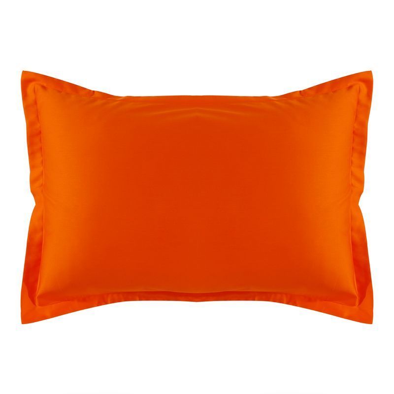 Taie d'oreiller uni Triumph Mandarine satin de coton 50x70 - Essix Home Collection