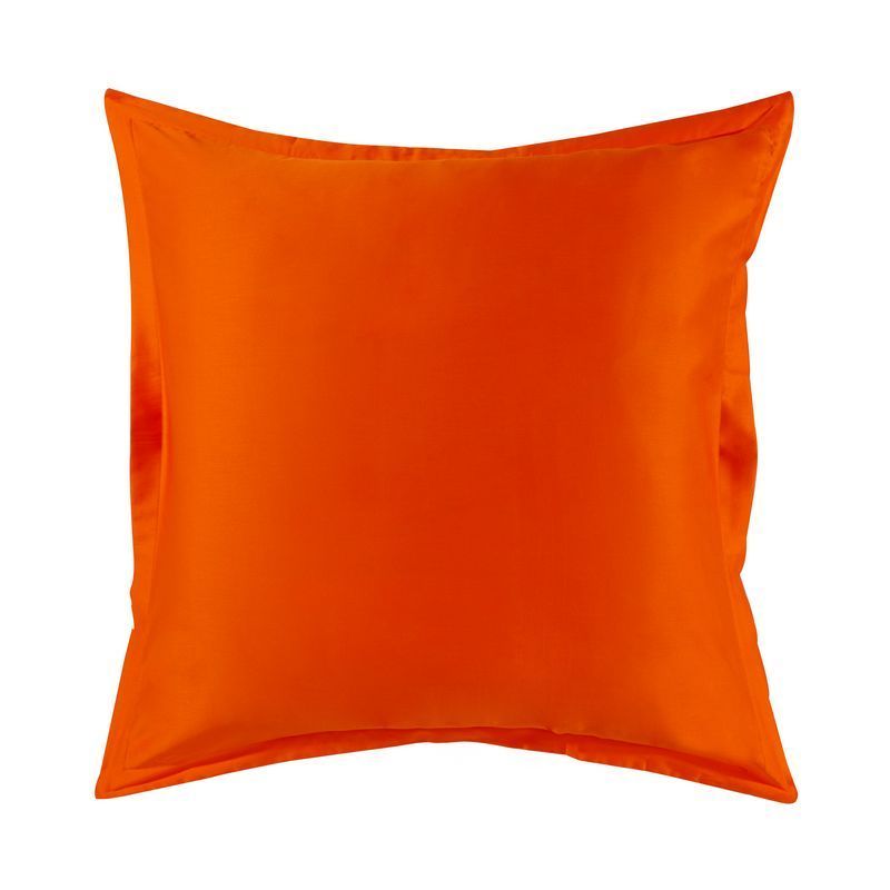 Taie d'oreiller uni Triumph Mandarine satin de coton 65x65 - Essix Home Collection