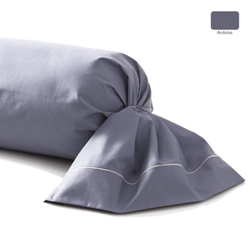 Taie de traversin uni Royal Line Ardoise percale 43x190 - Essix Home Collection