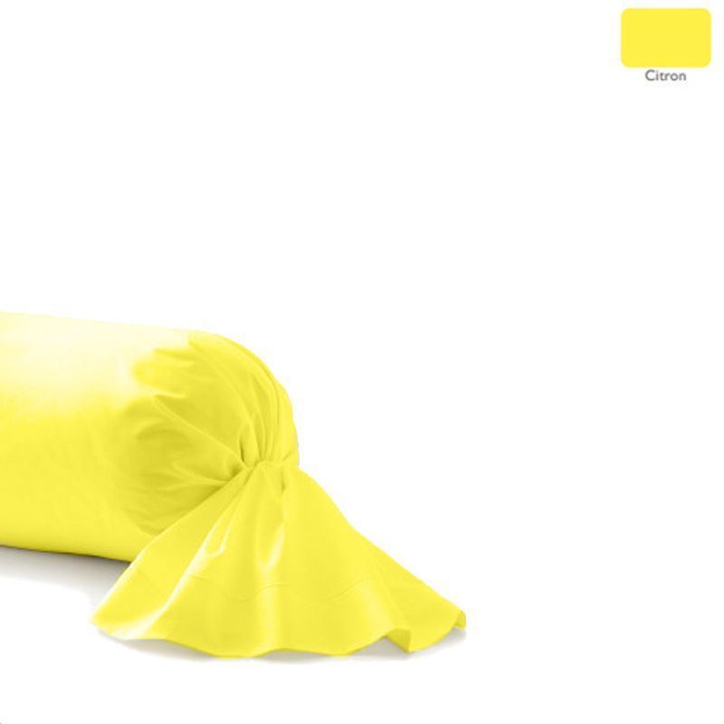 Taie de traversin uni Royal Line Citron percale 43x190 - Essix Home Collection