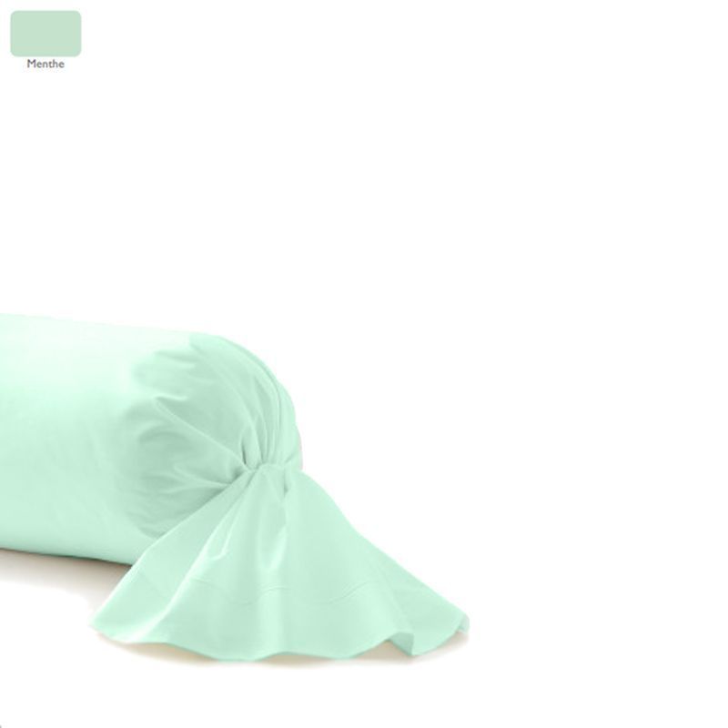 Taie de traversin uni Royal Line Menthe percale 43x190 - Essix Home Collection