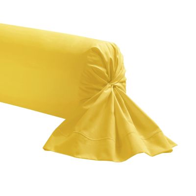 Taie de traversin uni Royal Line jaune Jonquille percale 43x230 - Essix Home Collection