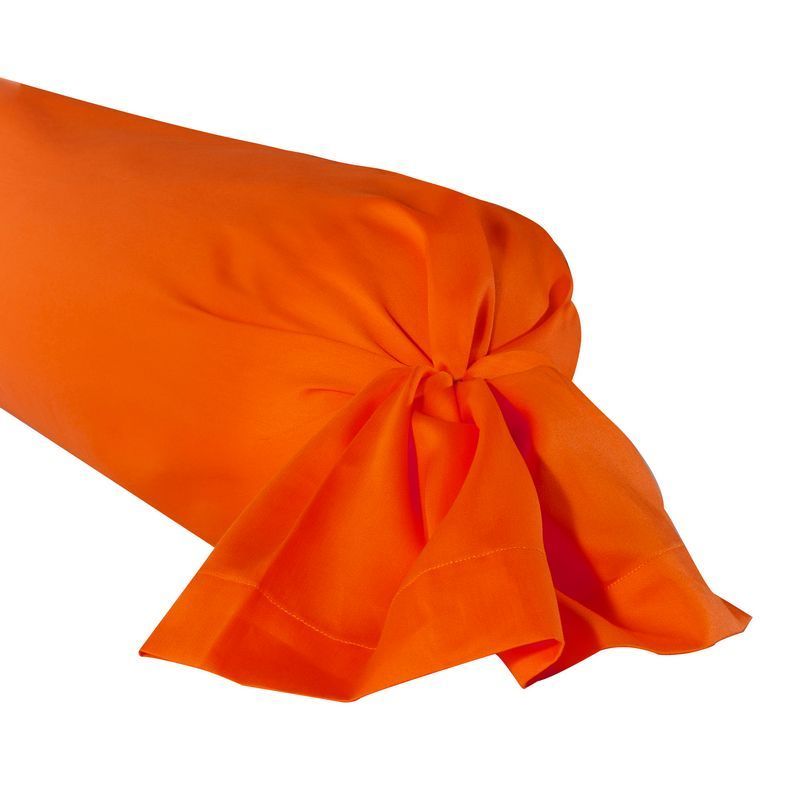 Taie de traversin uni Triumph Mandarine satin de coton 43x230 - Essix Home Collection