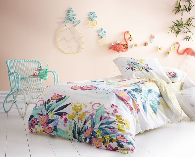 Taie d'oreiller Île aux fleurs coton 50x75 - Catimini