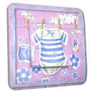 Interrupteur déco Baby Body Bleu poussoir - DKO Interrupteur