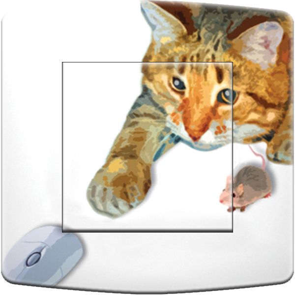 Interrupteur déco Chat & souris simple - DKO Interrupteur