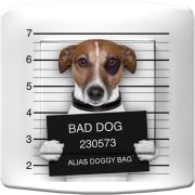 Interrupteur déco Chiens / Bad Dog poussoir - DKO Interrupteur