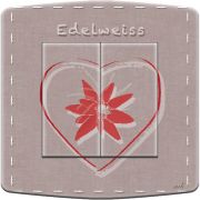 Interrupteur déco Edelweiss & coeur double poussoir - DKO Interrupteur