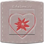 Interrupteur déco Edelweiss & coeur poussoir - DKO Interrupteur