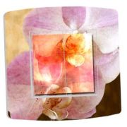 Interrupteur déco Phalaenopsis rose double poussoir - DKO Interrupteur