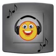 Interrupteur déco Smiley / Musique simple - DKO Interrupteur