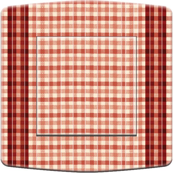 Interrupteur déco Tissu quadrillage rouge simple - DKO Interrupteur