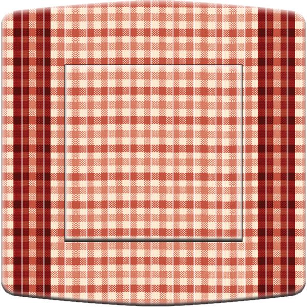 Interrupteur déco Tissu quadrillage rouge simple - DKO Interrupteur