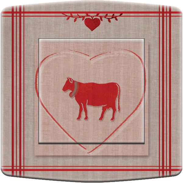 Interrupteur déco coeur vache simple - DKO Interrupteur