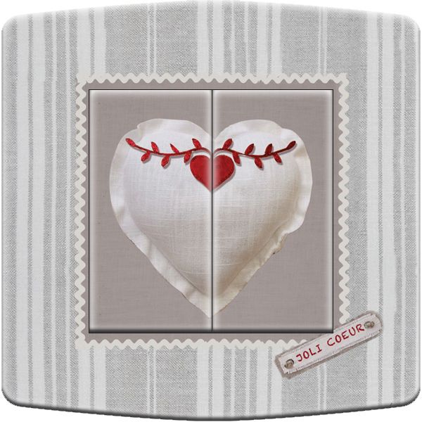 Interrupteur déco joli coeur double poussoir - DKO Interrupteur