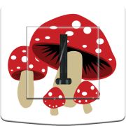 Prise déco Champignons rouges téléphone - DKO Interrupteur