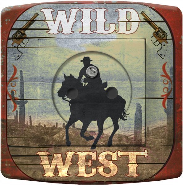 Prise déco Country / Cow-Boy wild west 2 pôles + terre - DKO Interrupteur