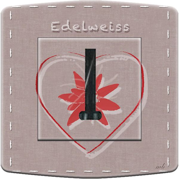 Prise déco Edelweiss & coeur Téléphone - DKO Interrupteur