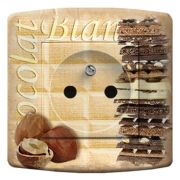 Prise déco Gourmandise / Chocolat blanc 2 pôles + terre - DKO Interrupteur