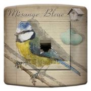 Prise déco Oiseaux / Mésange bleue RJ45 - DKO Interrupteur