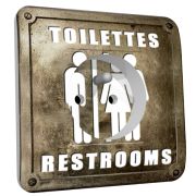 Prise déco Restrooms 2 pôles + terre - DKO Interrupteur