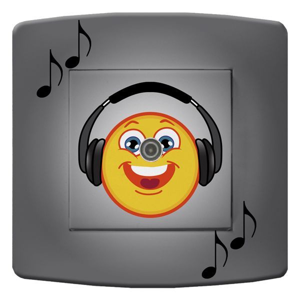 Prise déco Smiley / Musique TV - DKO Interrupteur