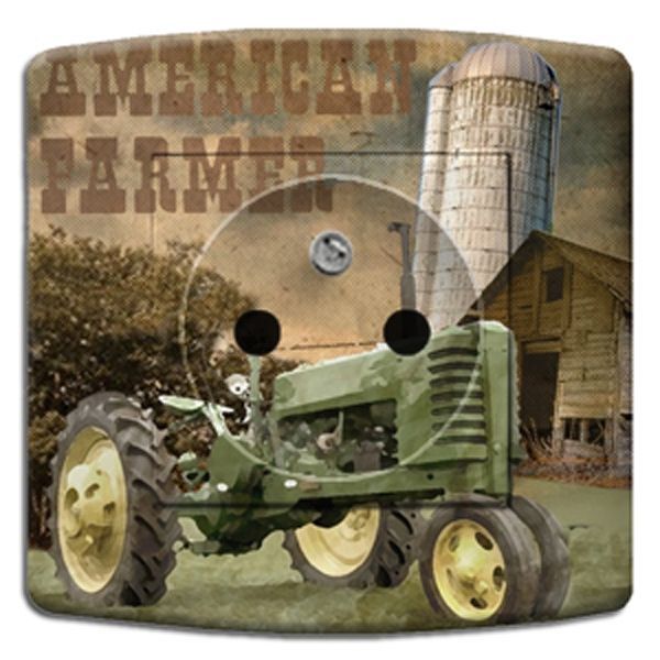 Prise déco Vintage / American Farmer 2 pôles + terre - DKO Interrupteur