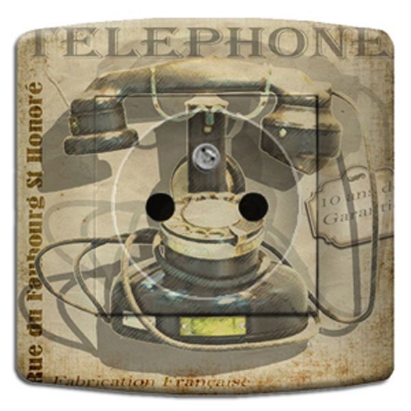 Prise déco Vintage / Retro Phone 2 pôles + terre - DKO Interrupteur