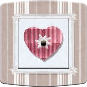 Prise déco coeur & edelweiss blanc RJ45 - DKO Interrupteur