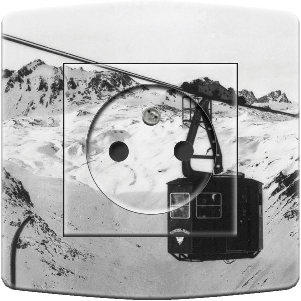 Prise déco téléphérique noir et blanc 2 pôles + terre - DKO Interrupteur