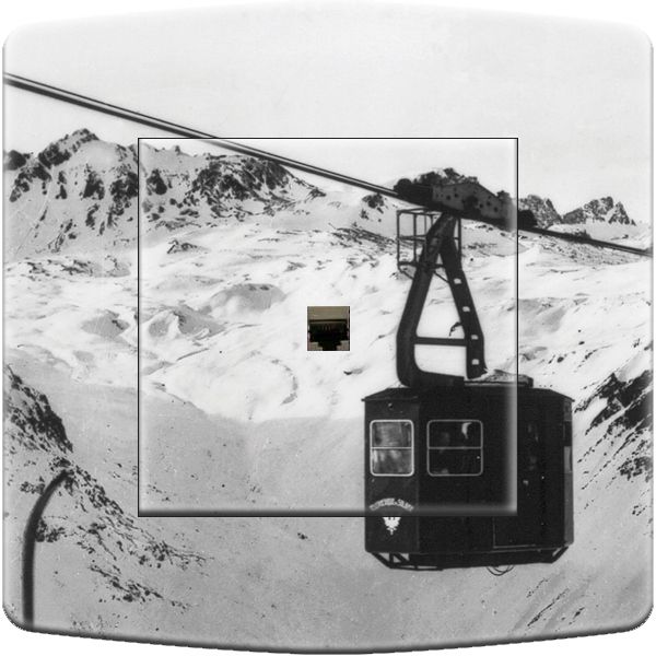 Prise déco téléphérique noir et blanc RJ45 - DKO Interrupteur