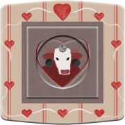 Prise déco vache et coeur 2 pôles + terre - DKO Interrupteur